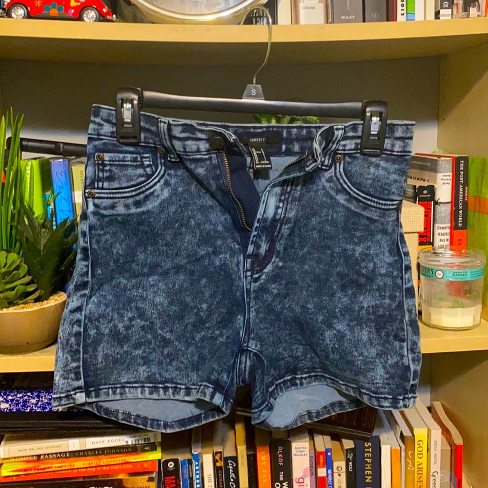 Acid wash shorts